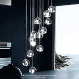 Modern Nordic Led Clear Bubble Glass Mini Pendant Light - Round Stair Hanging Lamp