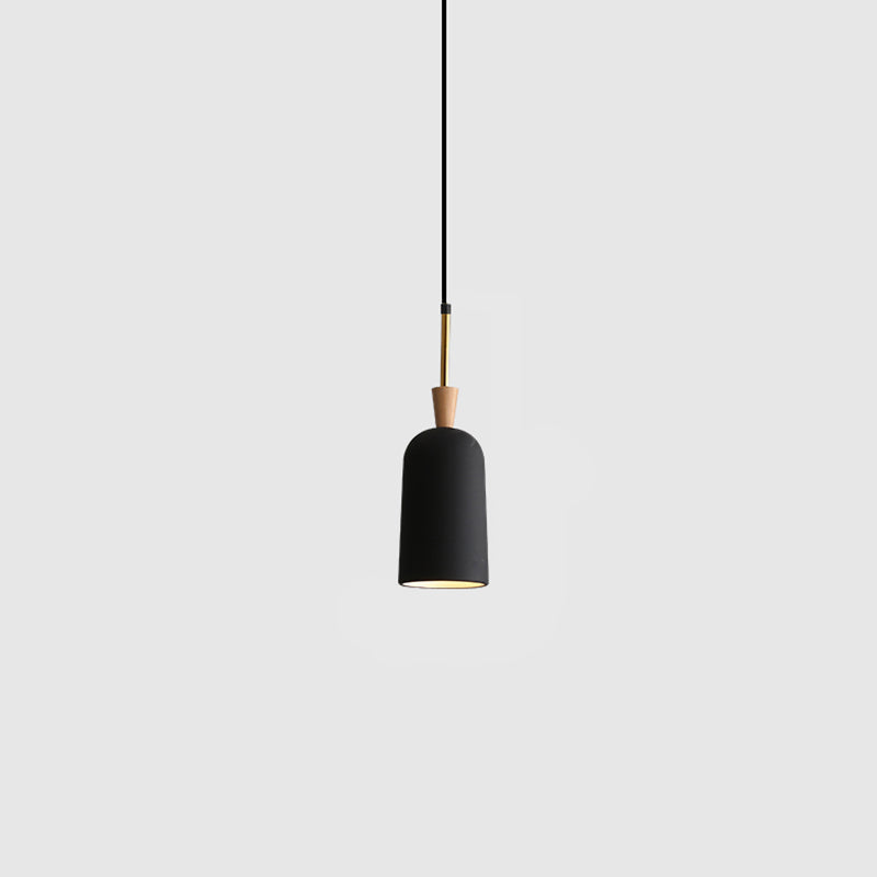 Colorful Macaron Pendant Light With Metal Shade - Industrial Hanging Lamp Black / 4’