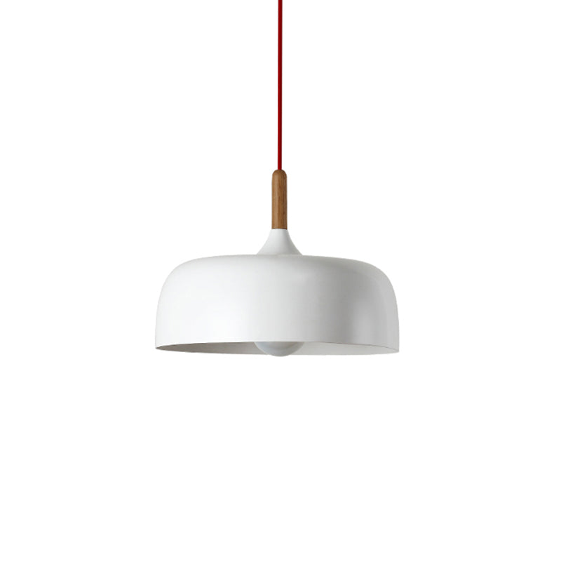 Modern Led Ceiling Pendant Light With Wood Lamp Socket - Macaron Color Option White / 12’