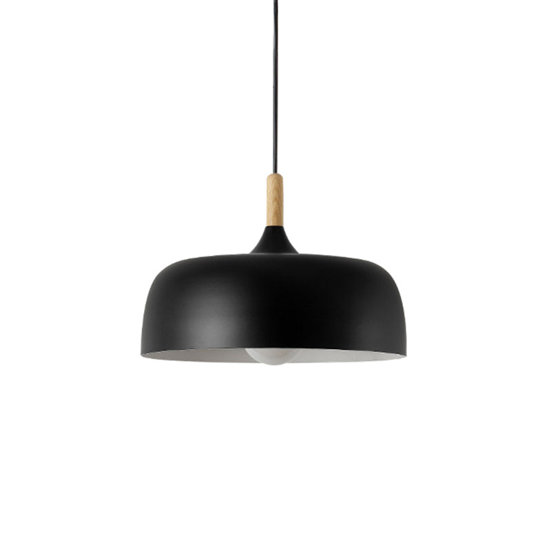 Modern Led Macaron Color Ceiling Pendant Light With Wood Lamp Socket Black / 12