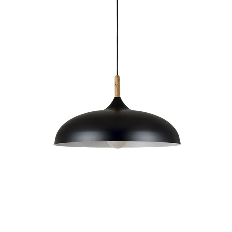 Modern Led Ceiling Pendant Light With Wood Lamp Socket - Macaron Color Option Black / 18’