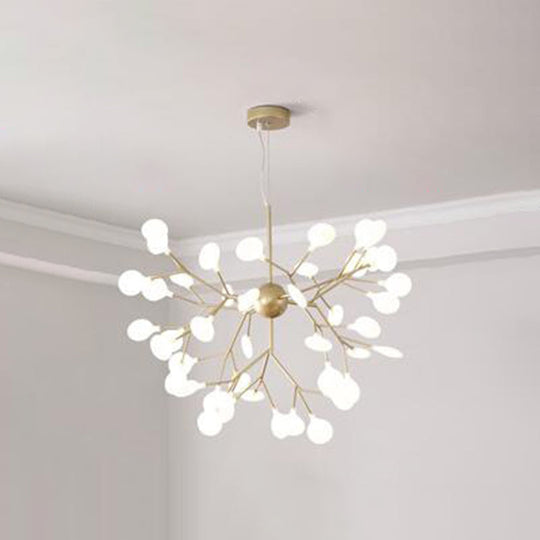 Firefly-Inspired Chandelier With Frosted Acrylic Shade - Perfect For Modern Living Rooms 45 / Gold