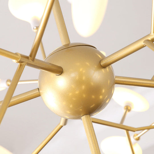 Contemporary Firefly Chandelier With Frosted Acrylic Lampshade For Living Room Ceiling