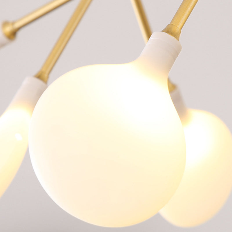 Contemporary Firefly Chandelier With Frosted Acrylic Lampshade For Living Room Ceiling