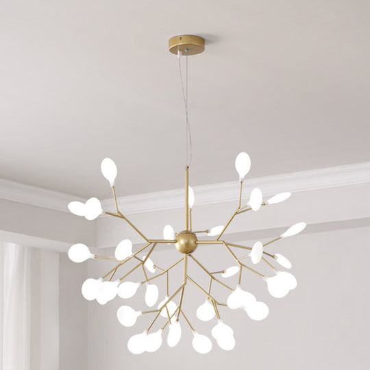 Contemporary Firefly Chandelier With Frosted Acrylic Lampshade For Living Room Ceiling