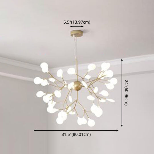 Firefly-Inspired Chandelier With Frosted Acrylic Shade - Perfect For Modern Living Rooms