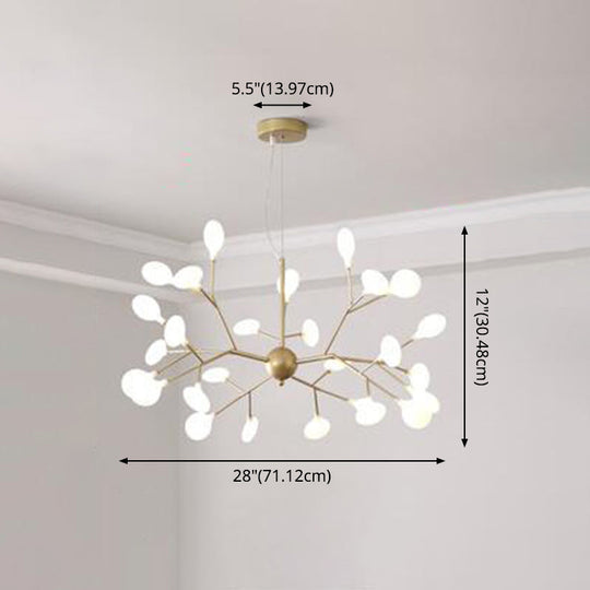 Firefly-Inspired Chandelier With Frosted Acrylic Shade - Perfect For Modern Living Rooms