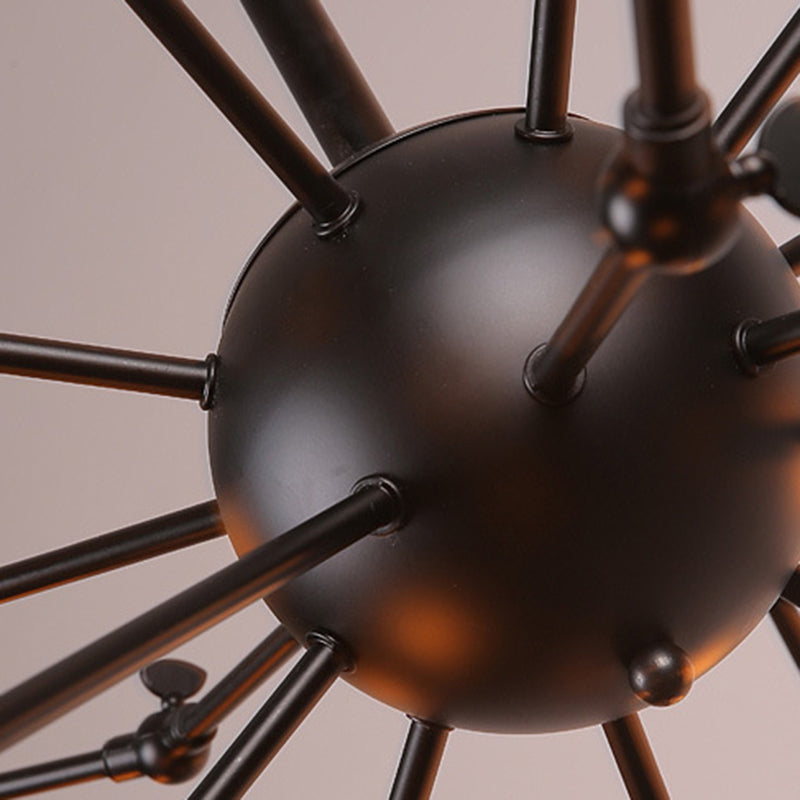 Wrought Iron Spider Chandelier - Retro Industrial Pendant Light For Coffee Shops And Workshops