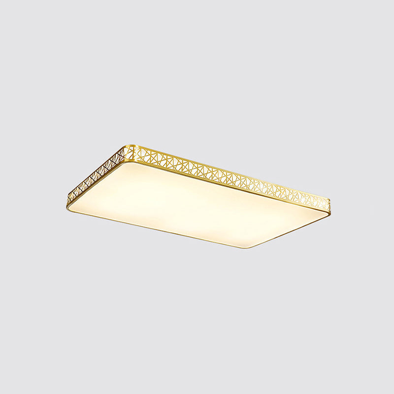 Minimalist Brass Ceiling Light With Geometric Design And Led Flushmount / 23.5 Square Plate
