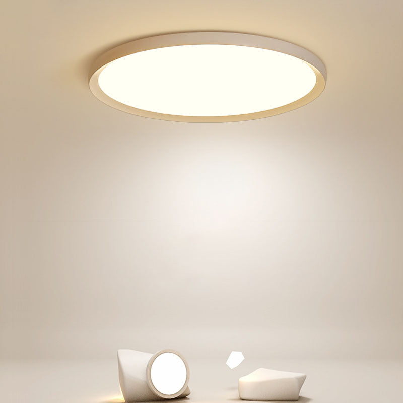Nordic Acrylic Led Ceiling Light: Stylish White Flush Mount For Bedroom / 12’ Warm