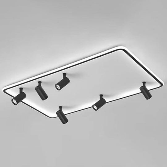 Minimalistic Living Room Glow: Led Acrylic Rectangular Flush Mount Ceiling Spotlight Black / 31.5