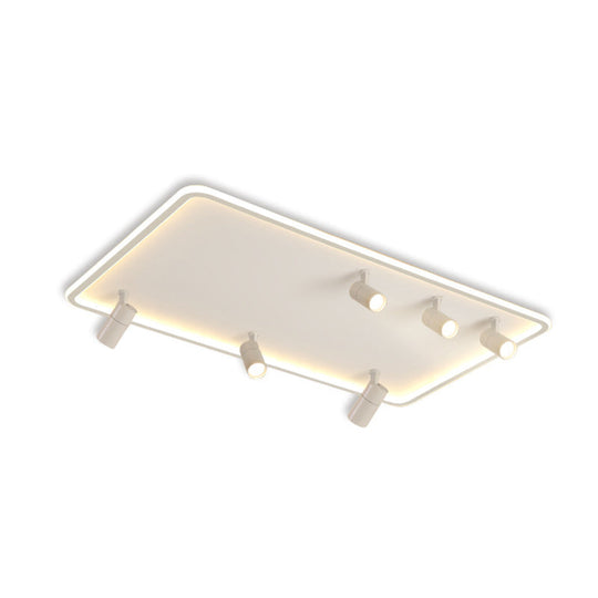 Modern Led Flush Mount Spotlight For Living Room Ceiling - Acrylic Rectangular Design