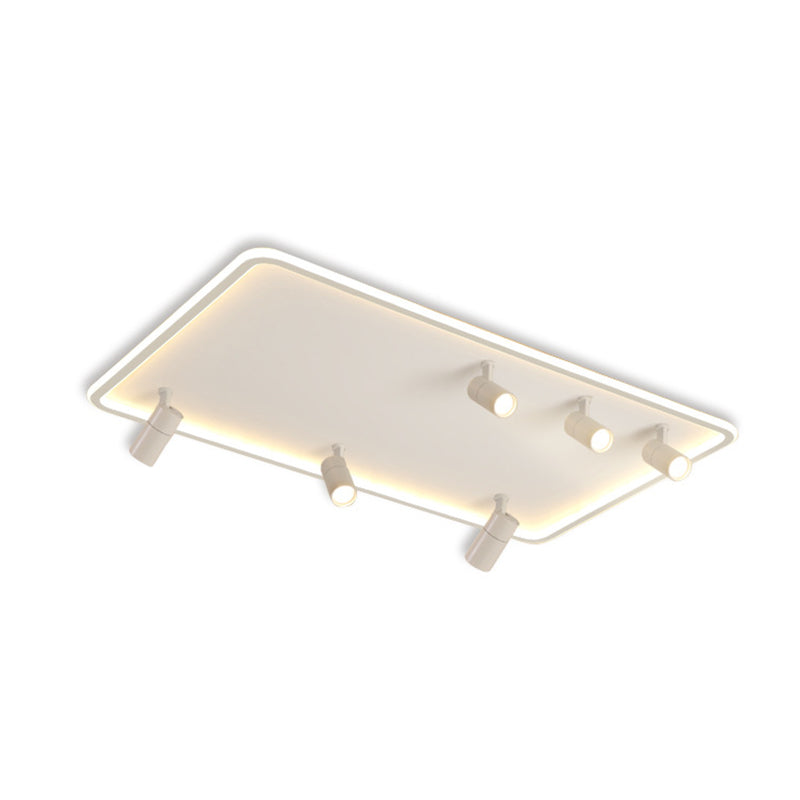 Modern Led Flush Mount Spotlight For Living Room Ceiling - Acrylic Rectangular Design