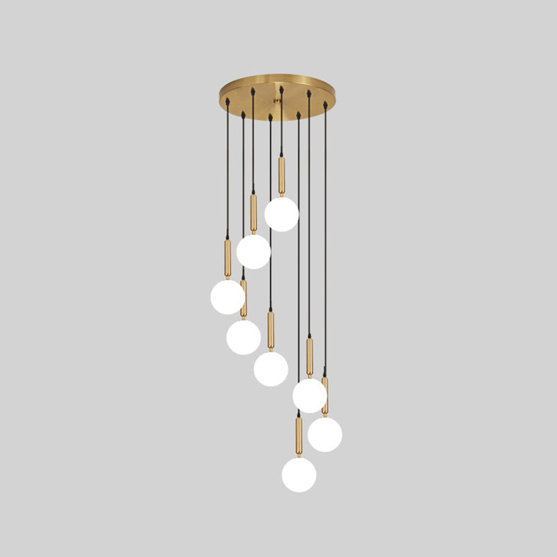 Minimalist Globe Pendant Light - Modern Metal Hanging Lamp For Living Room 8 / Brass