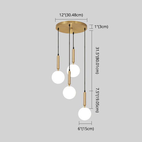 Minimalist Globe Pendant Light - Modern Metal Hanging Lamp For Living Room