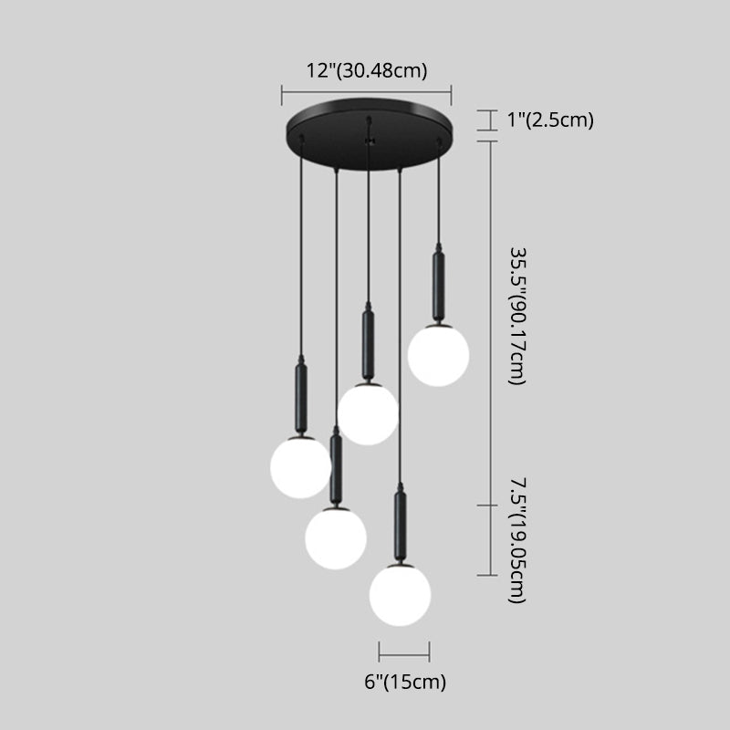 Minimalist Globe Pendant Light - Modern Metal Hanging Lamp For Living Room
