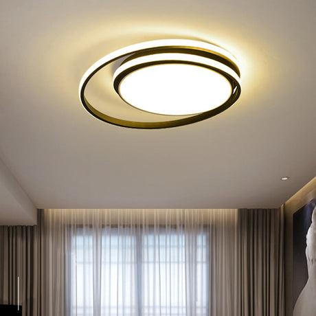 Led Flush Mount Ceiling Lamp: Intersecting Circles Shape Modern Simplicity Acrylic Cover Ideal For