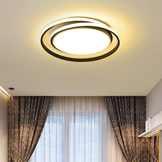 Led Flush Mount Ceiling Lamp: Intersecting Circles Shape Modern Simplicity Acrylic Cover – Ideal