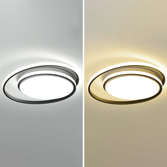 Led Flush Mount Ceiling Lamp: Intersecting Circles Shape Modern Simplicity Acrylic Cover – Ideal