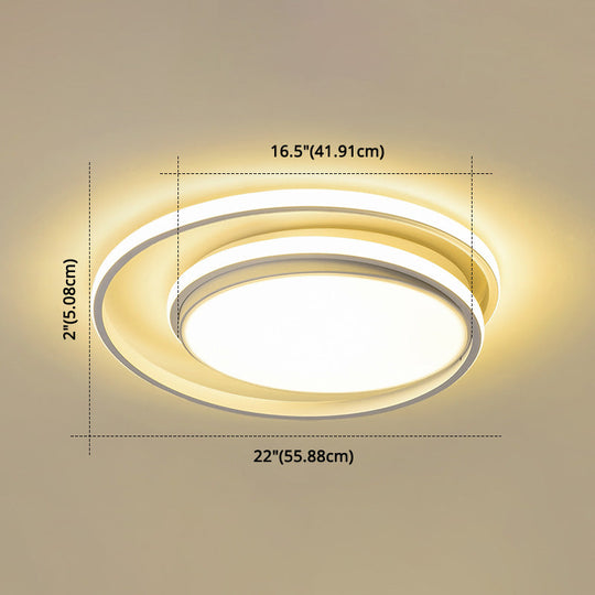 Led Flush Mount Ceiling Lamp: Intersecting Circles Shape Modern Simplicity Acrylic Cover Ideal For