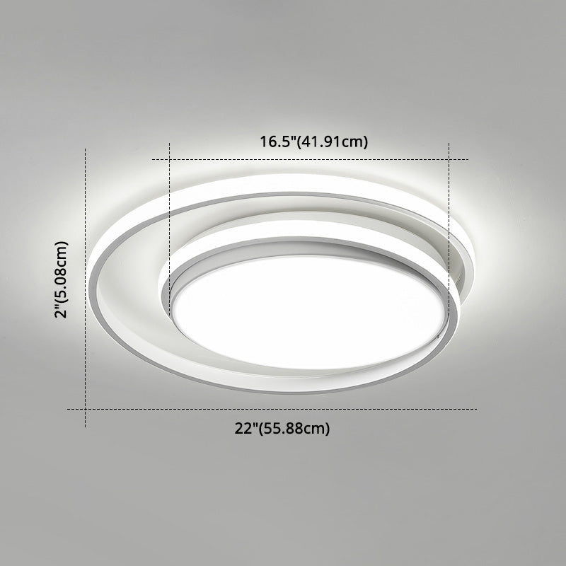 Led Flush Mount Ceiling Lamp: Intersecting Circles Shape Modern Simplicity Acrylic Cover Ideal For