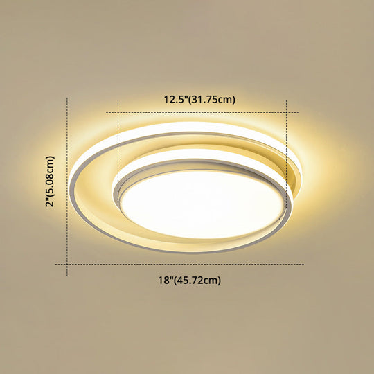 Led Flush Mount Ceiling Lamp: Intersecting Circles Shape Modern Simplicity Acrylic Cover – Ideal