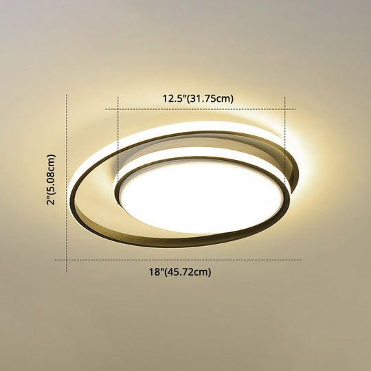 Led Flush Mount Ceiling Lamp: Intersecting Circles Shape Modern Simplicity Acrylic Cover – Ideal