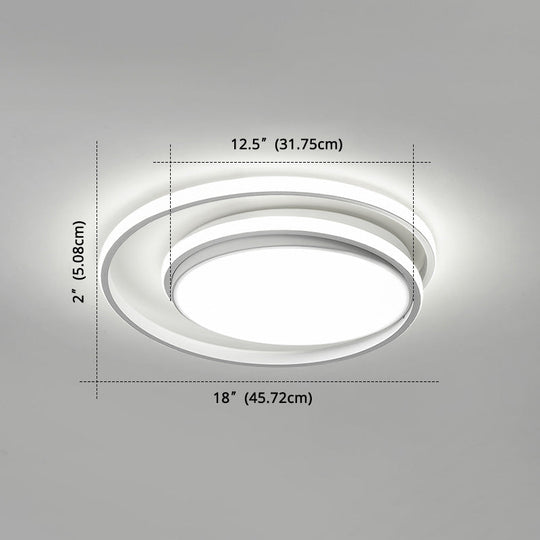 Led Flush Mount Ceiling Lamp: Intersecting Circles Shape Modern Simplicity Acrylic Cover Ideal For