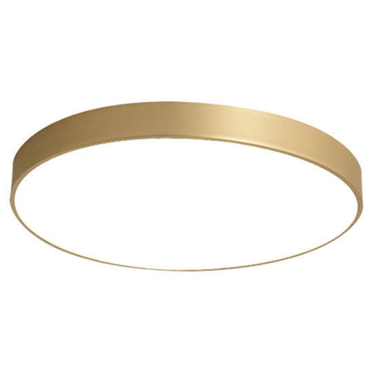 Sleek Round Led Ceiling Lamp For Modern Bedroom And Corridor Lighting - Gold Baking Paint Bezel / 12