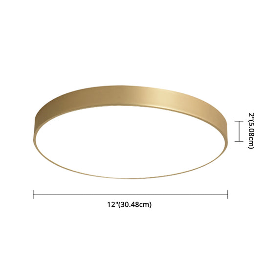 Sleek Round Led Ceiling Lamp For Modern Bedroom And Corridor Lighting - Gold Baking Paint Bezel