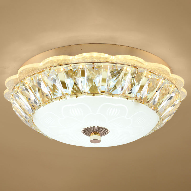 Crystal Led Flush Mount Ceiling Light For Modern Bedroom Décor Gold / 16’ Bowl