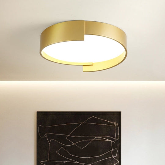 Led Macaroon Style Flush Mount Ceiling Light With Frosted Acrylic Lampshade - Nordic Bedroom Lamp