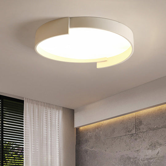 Led Macaroon Style Flush Mount Ceiling Light With Frosted Acrylic Lampshade - Nordic Bedroom Lamp
