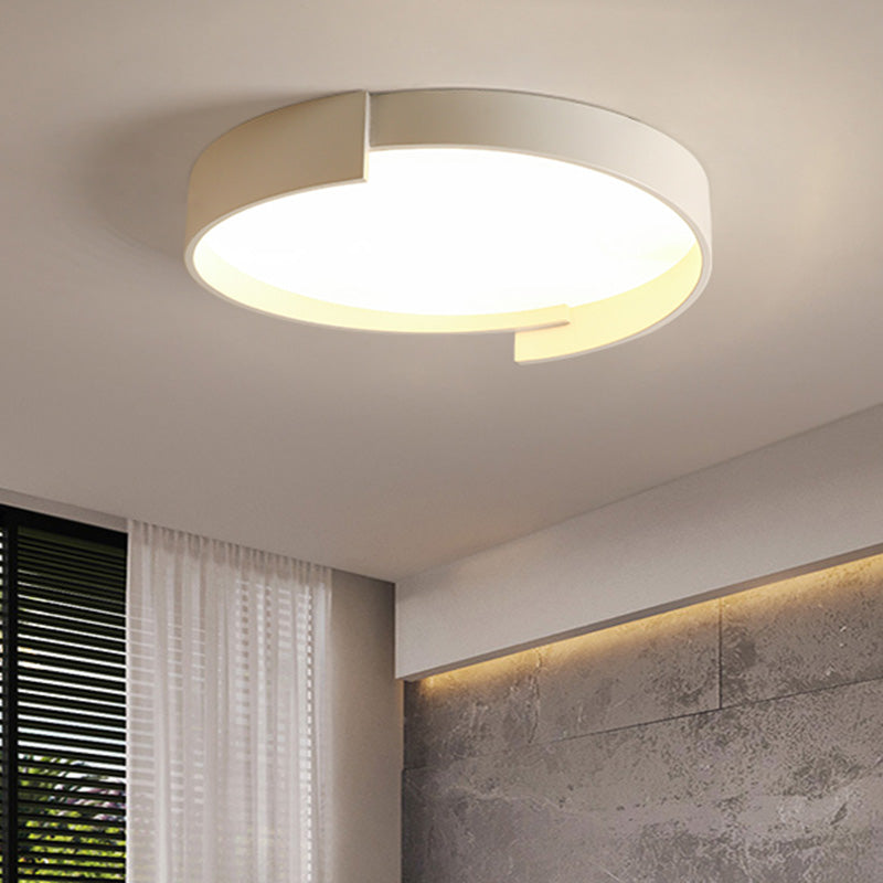 Led Macaroon Style Flush Mount Ceiling Light With Frosted Acrylic Lampshade - Nordic Bedroom Lamp