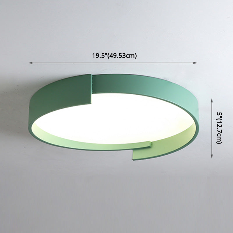 Led Macaroon Style Flush Mount Ceiling Light With Frosted Acrylic Lampshade - Nordic Bedroom Lamp