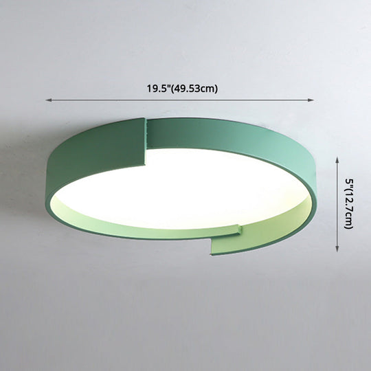 Led Macaroon Style Flush Mount Ceiling Light With Frosted Acrylic Lampshade - Nordic Bedroom Lamp