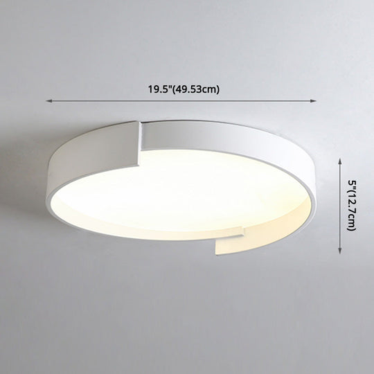 Led Macaroon Style Flush Mount Ceiling Light With Frosted Acrylic Lampshade - Nordic Bedroom Lamp