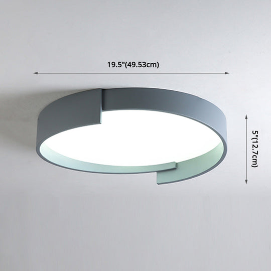 Led Macaroon Style Flush Mount Ceiling Light With Frosted Acrylic Lampshade - Nordic Bedroom Lamp