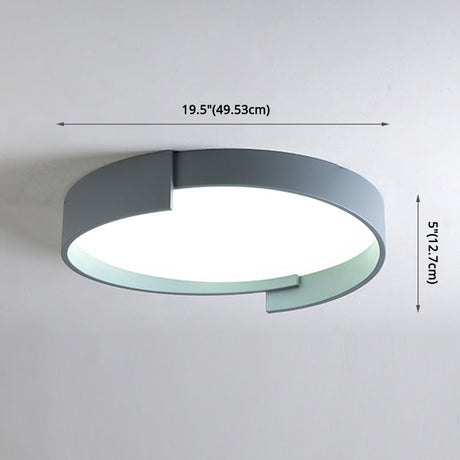 Led Macaroon Style Flush Mount Ceiling Light With Frosted Acrylic Lampshade - Nordic Bedroom Lamp