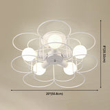 Industrial Style Ceiling Light: 5-Bulb Flush Mount Fixture With Iron Frame Lampshade - Dining Room