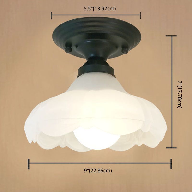 Sleek White Simplicity Ceiling Lamp With Frosted Glass Shade For Bedroom Lighting