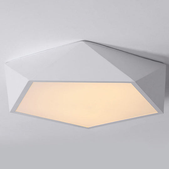 Modern Geometric Led Flush Mount Ceiling Light With Macaroon Style For Hallway And Bedroom
