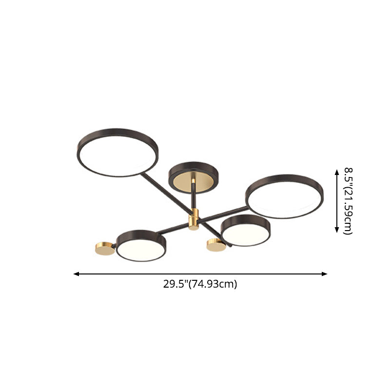 Contemporary Metal Circle Chandelier Light Fixtures For Living Room