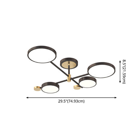 Contemporary Metal Circle Chandelier Light Fixtures For Living Room