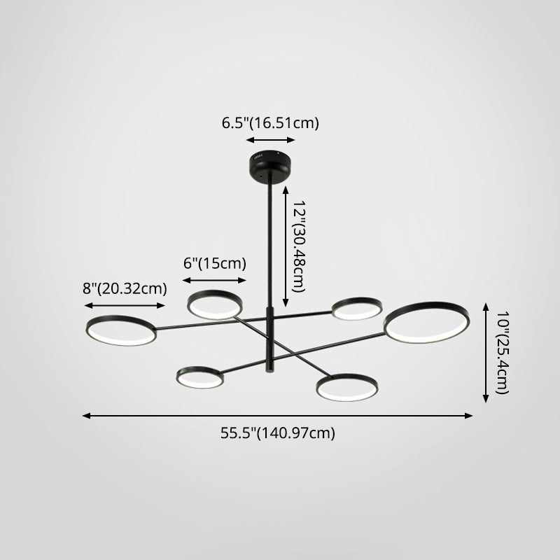 Aurora - Modernist Ring Ceiling Chandelier Metal Pendant Light Fixtures With Hanging Cord For