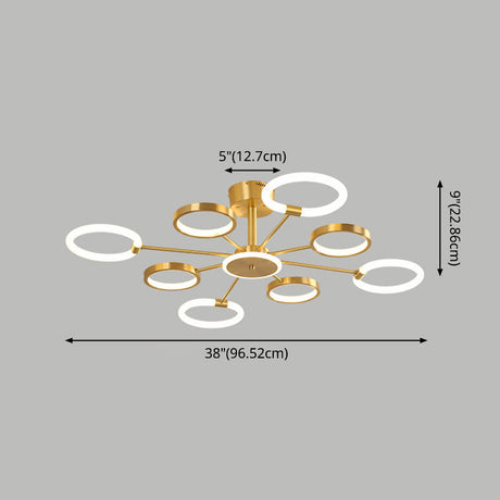 Contemporary Radial Chandelier Pendant Lighting For Living Room