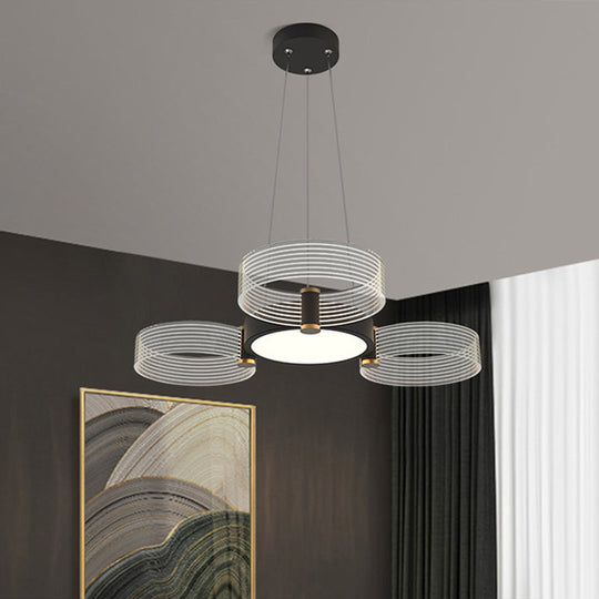 Modern Acrylic Circle Chandelier Pendant Light For Living Room