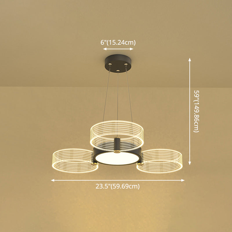 Modern Acrylic Circle Chandelier Pendant Light For Living Room