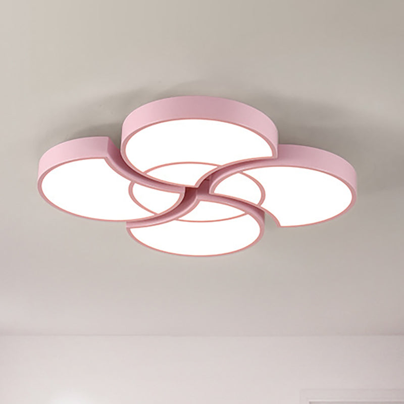 Blossom Girls Bedroom Ceiling Lamp - 4 - Head Led Acrylic Mount Light Pink / 20.5’ White