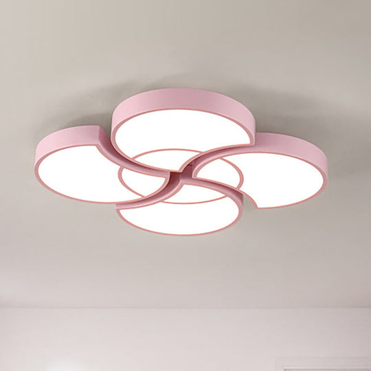 Blossom Girls Bedroom Ceiling Lamp - 4-Head Led Acrylic Mount Light Pink / 20.5 White